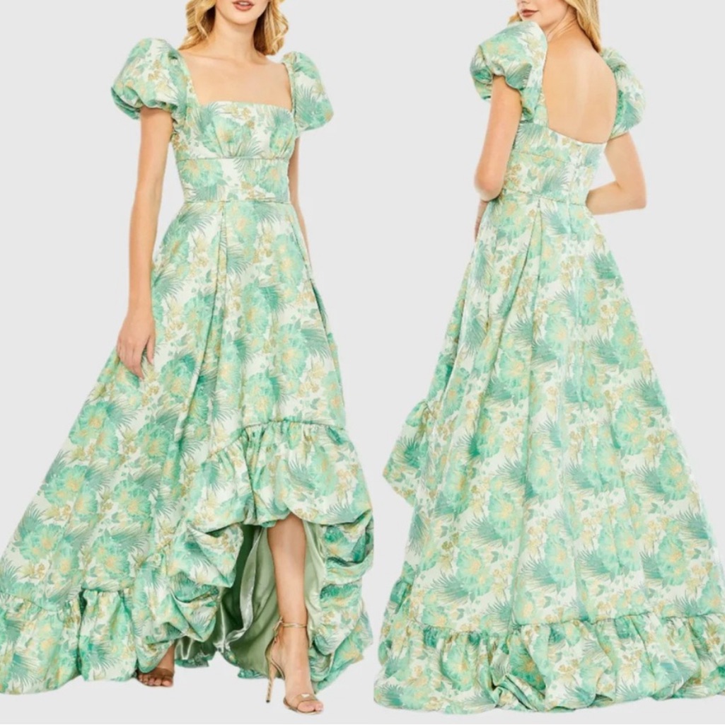 Mac Duggal Green High-Low Gown